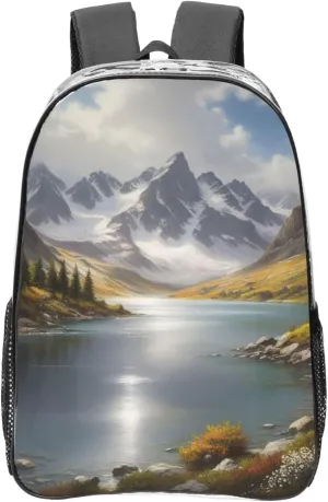 Clear Backpack Heavy Duty PVC Transparent Backpack Large Clear Bag for Travel, Work, Concert, Silver Symphony Print 16"