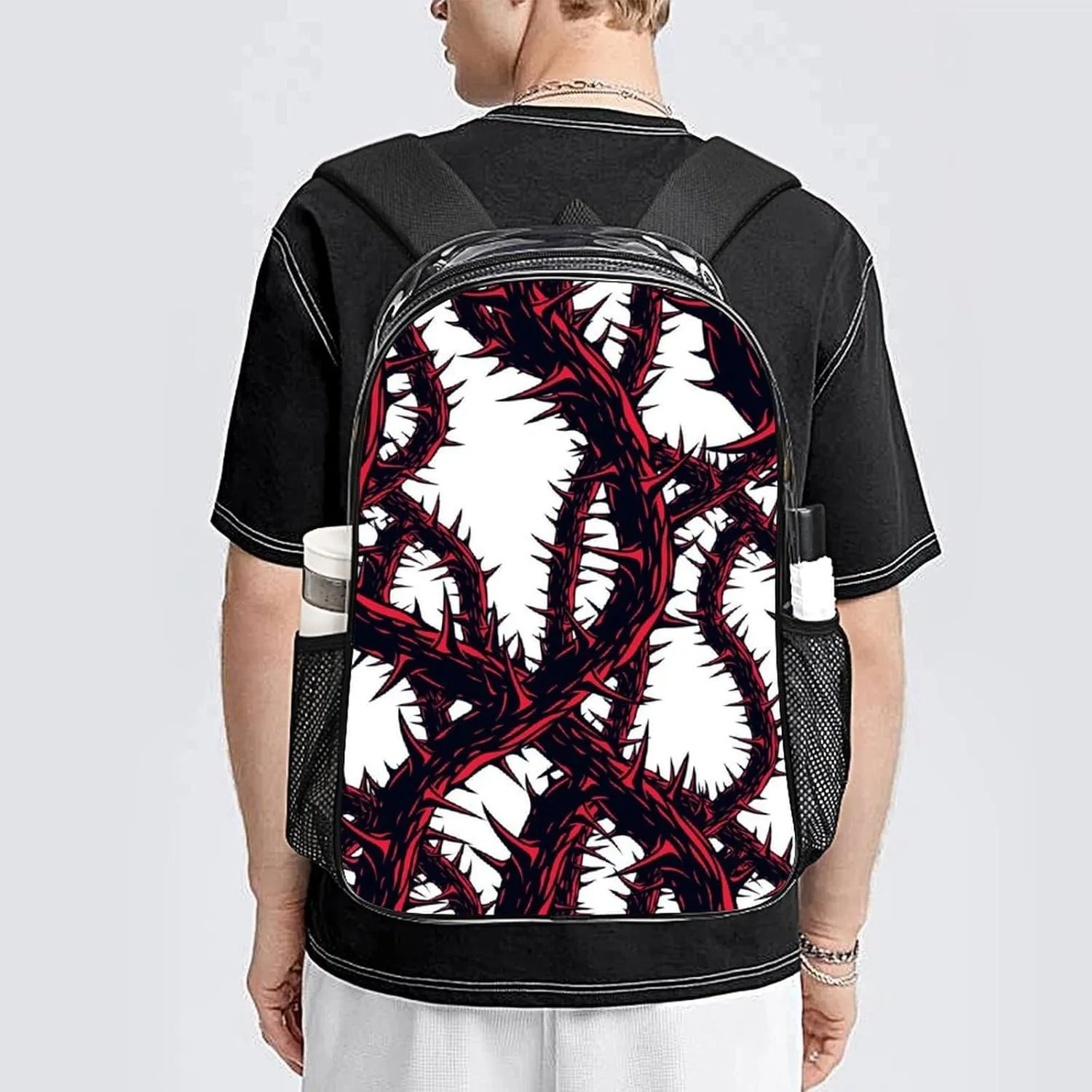 Clear Backpack Heavy Duty Redthorn Branche Thorns Horror 16 Inch for Stadium Events Concert Travel Work Sport Hiking Waterproof Sturdy Transparent Bag for Men Women