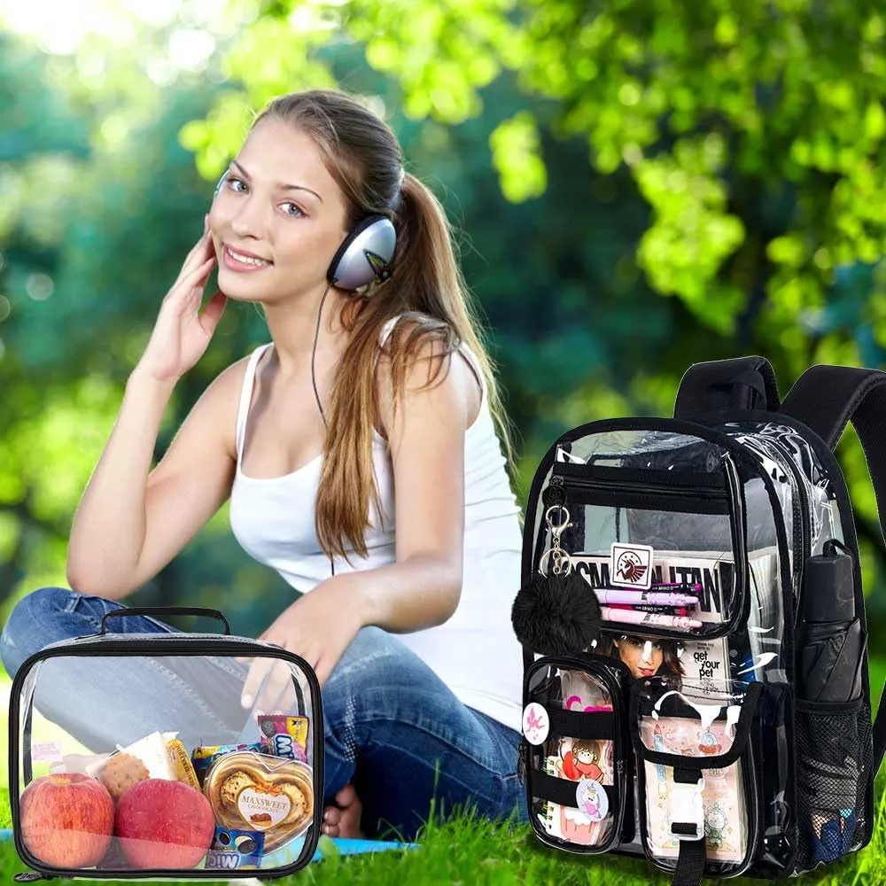 Clear Backpack, Heavy Duty Transparent Bookbag for Women and Men