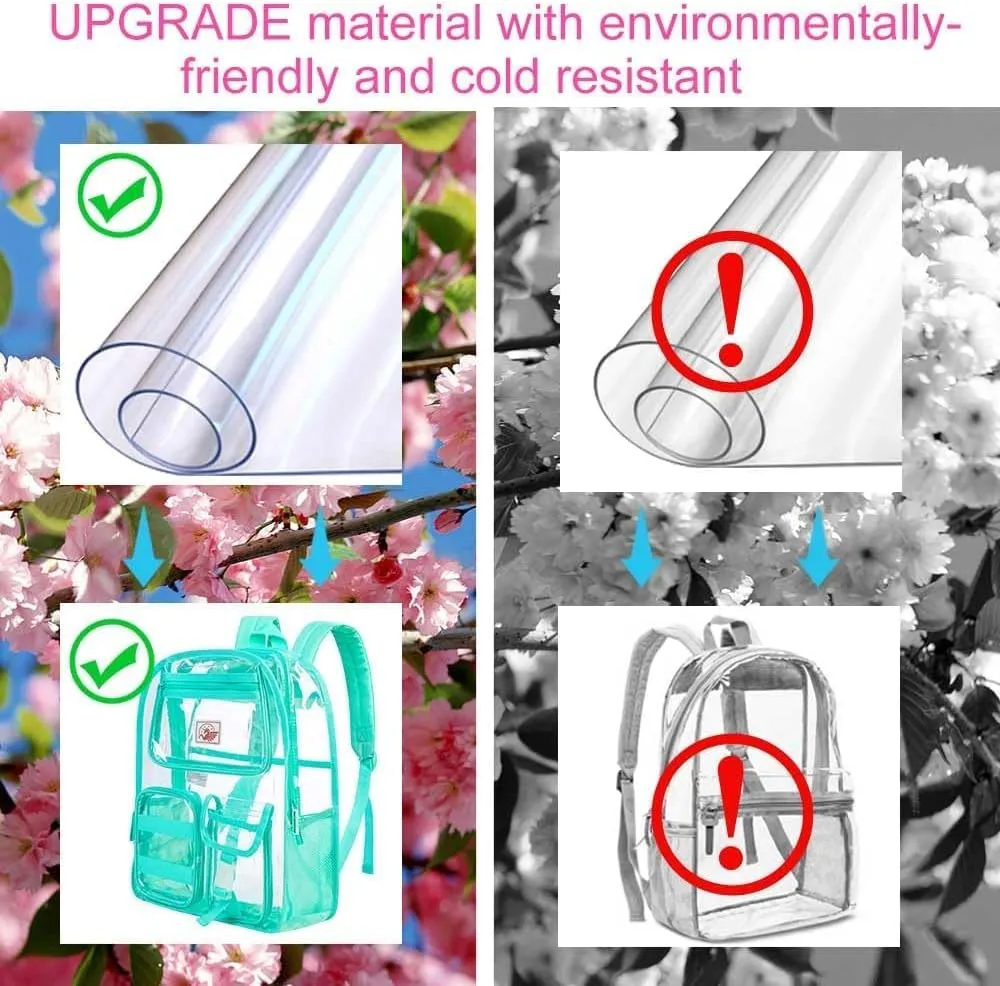 Clear Backpack, Heavy Duty Transparent Bookbag for Women and Men