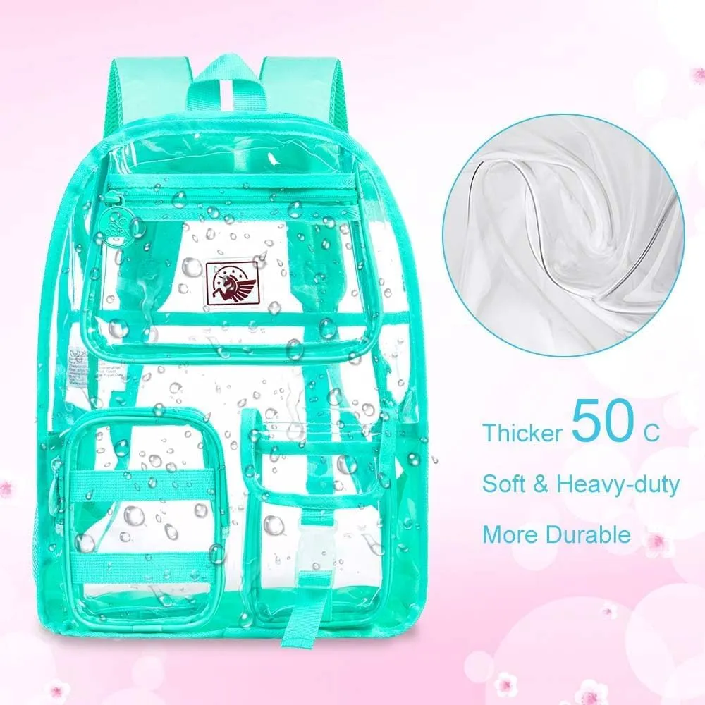 Clear Backpack, Heavy Duty Transparent Bookbag for Women and Men