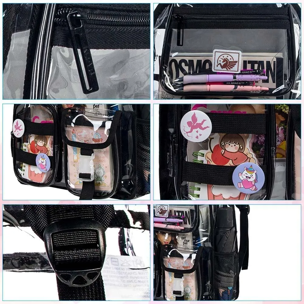 Clear Backpack, Heavy Duty Transparent Bookbag for Women and Men