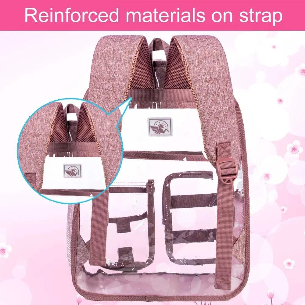 Clear Backpack, Heavy Duty Transparent Bookbag for Women and Men