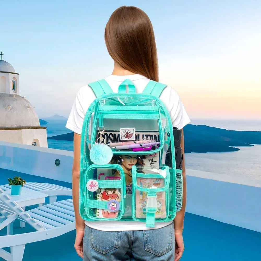 Clear Backpack, Heavy Duty Transparent Bookbag for Women and Men