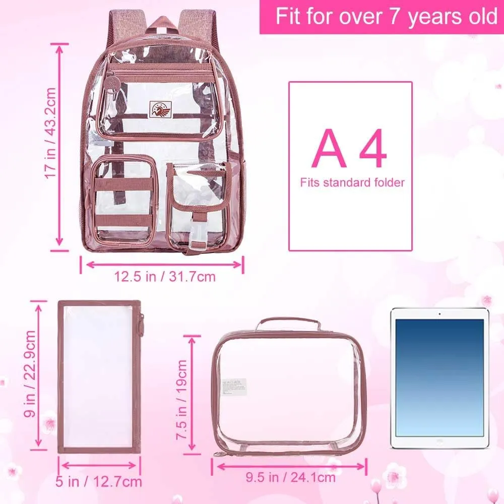 Clear Backpack, Heavy Duty Transparent Bookbag for Women and Men