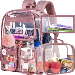 Clear Backpack, Heavy Duty Transparent Bookbag for Women and Men