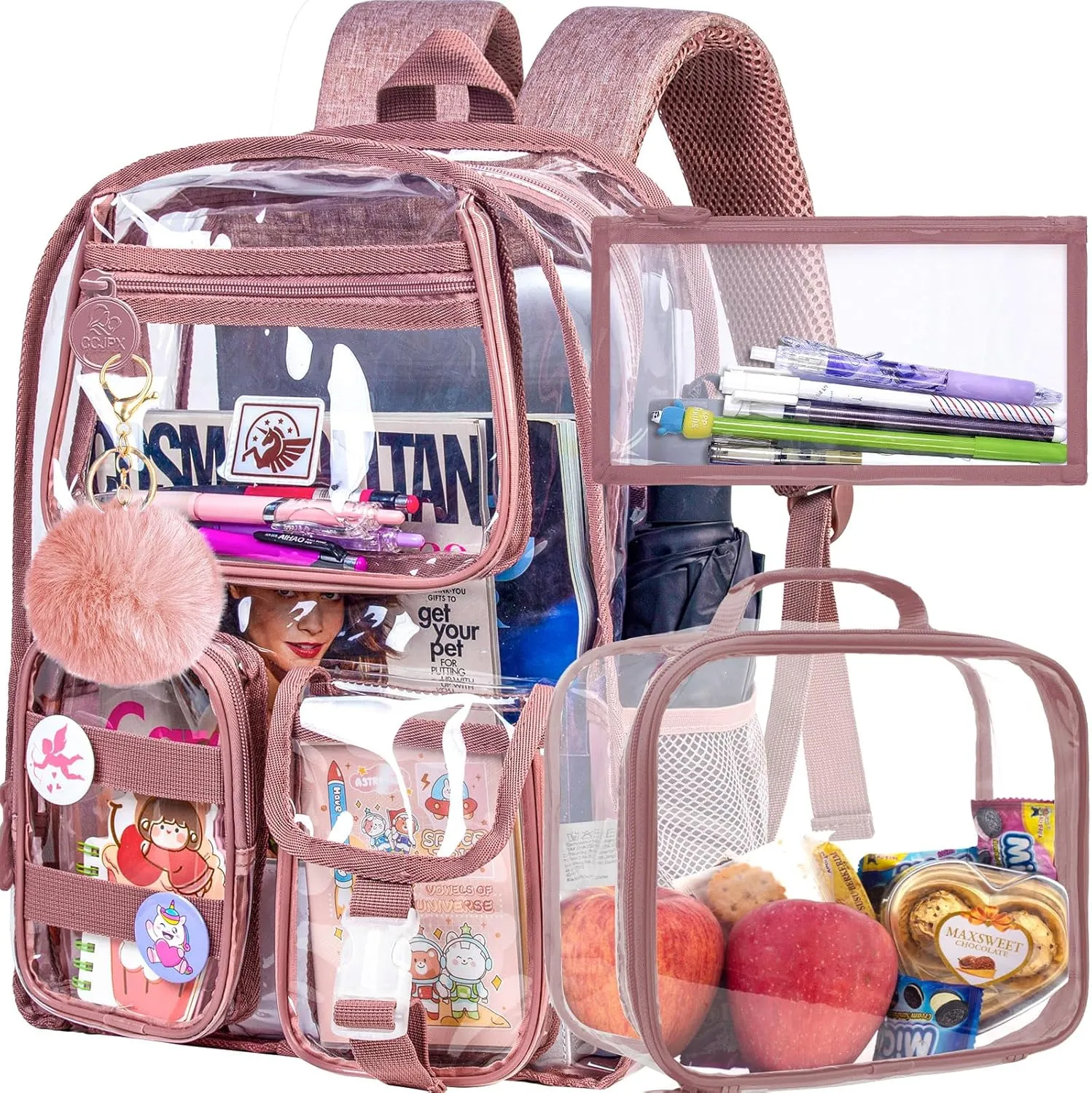 Clear Backpack, Heavy Duty Transparent Bookbag for Women and Men
