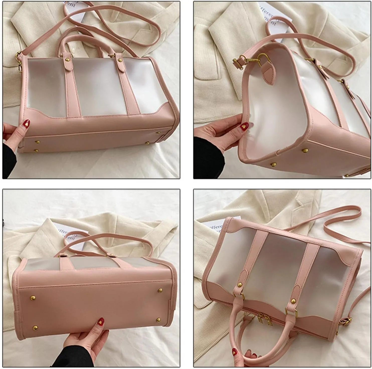 Clear Bag Clear Tote Bag Clear Gym Bag Large Heavy Duty Clear Duffel Bag With Adjustable Strap,For Concerts,Beach