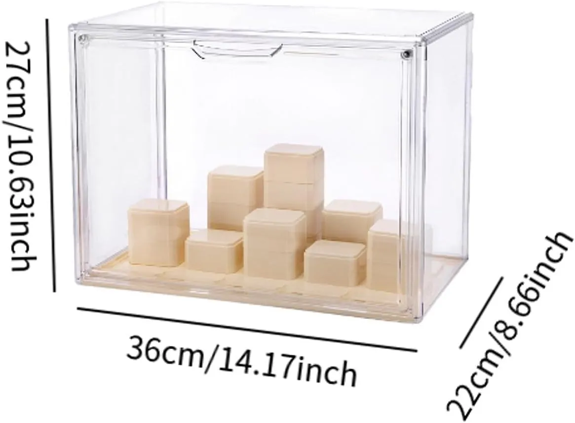 Clear Display Box Showing Cabinet Stackable Dustproof Showcase for Action Figure Collectibles Display Box Model Showcase , L