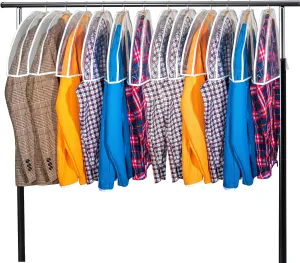Clear Shoulder Covers Vinyl Plastic Hanger Covers for Clothes (Set of 12), Closet Clothes Protectors Breathable Garment Cover with 2" Gusset, Suit Shoulder Covers for Closets - 24'' X12" X2''/12 Pack