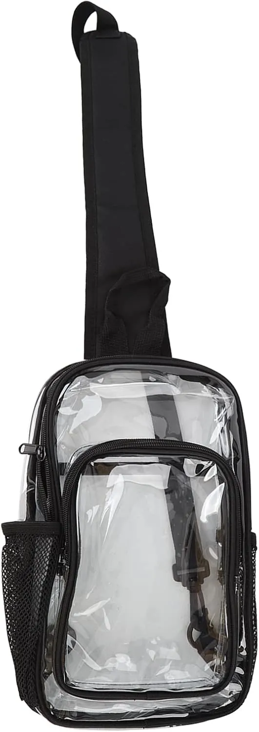 Clear Sling Bag, Clear Bag for Stadium Events, Clear Bag Stadium Approved, Large Capacity Clear Shoulder Bag, Casual Chest Daypack for Hiking, Stadium or Concerts