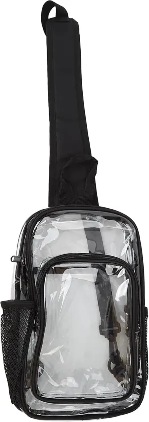 Clear Sling Bag, Clear Bag for Stadium Events, Clear Bag Stadium Approved, Large Capacity Clear Shoulder Bag, Casual Chest Daypack for Hiking, Stadium or Concerts