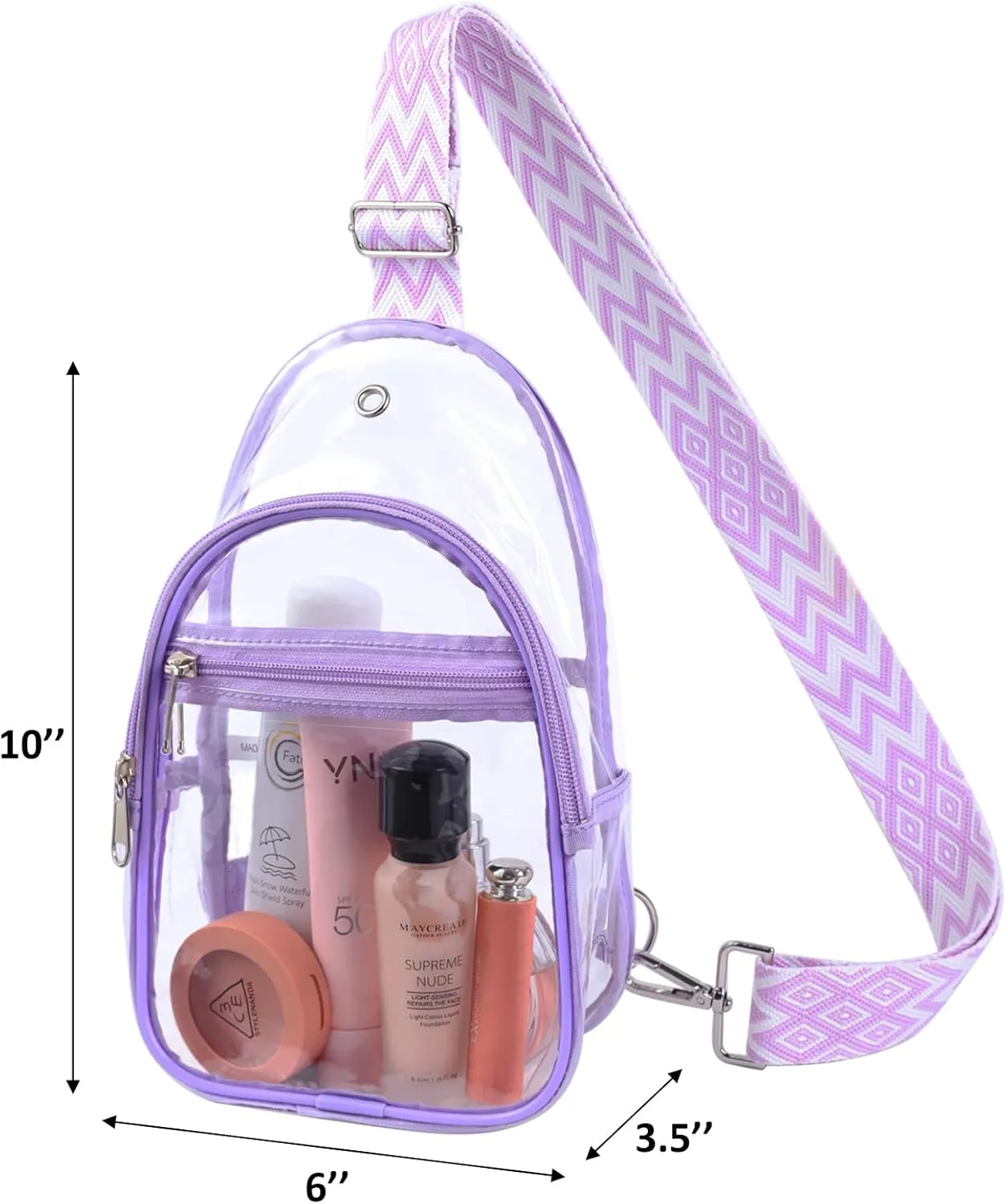 Clear Sling Bag Stadium Approved, Clear Chest Backpack, Crossbody Chest Bag for Men & Women