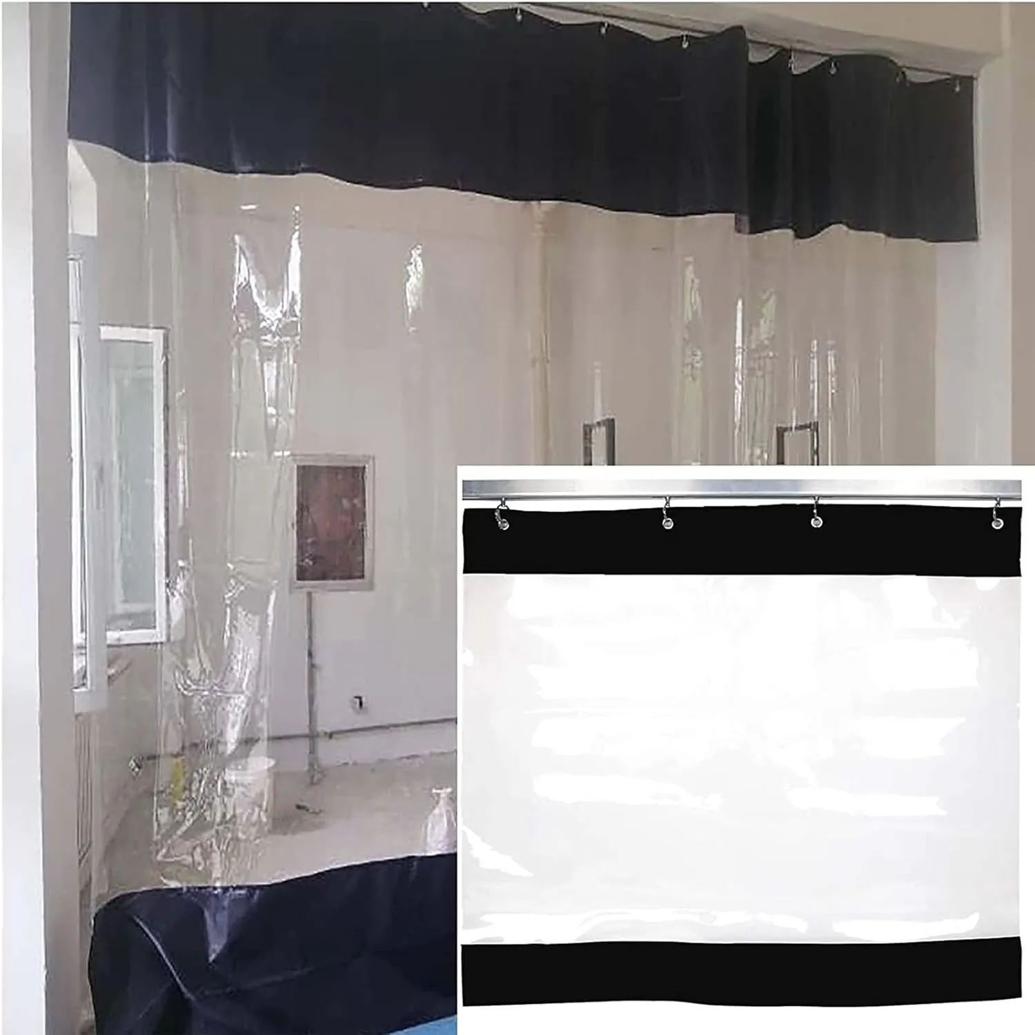 Clear Waterproof Cover Tarp with Grommets, Outdoor Tarpaulin Curtain Dustproof Rainproof Tarpaulin, Plant Rainproof Multi Purpose (Color : Clear, Size : 1x2m)
