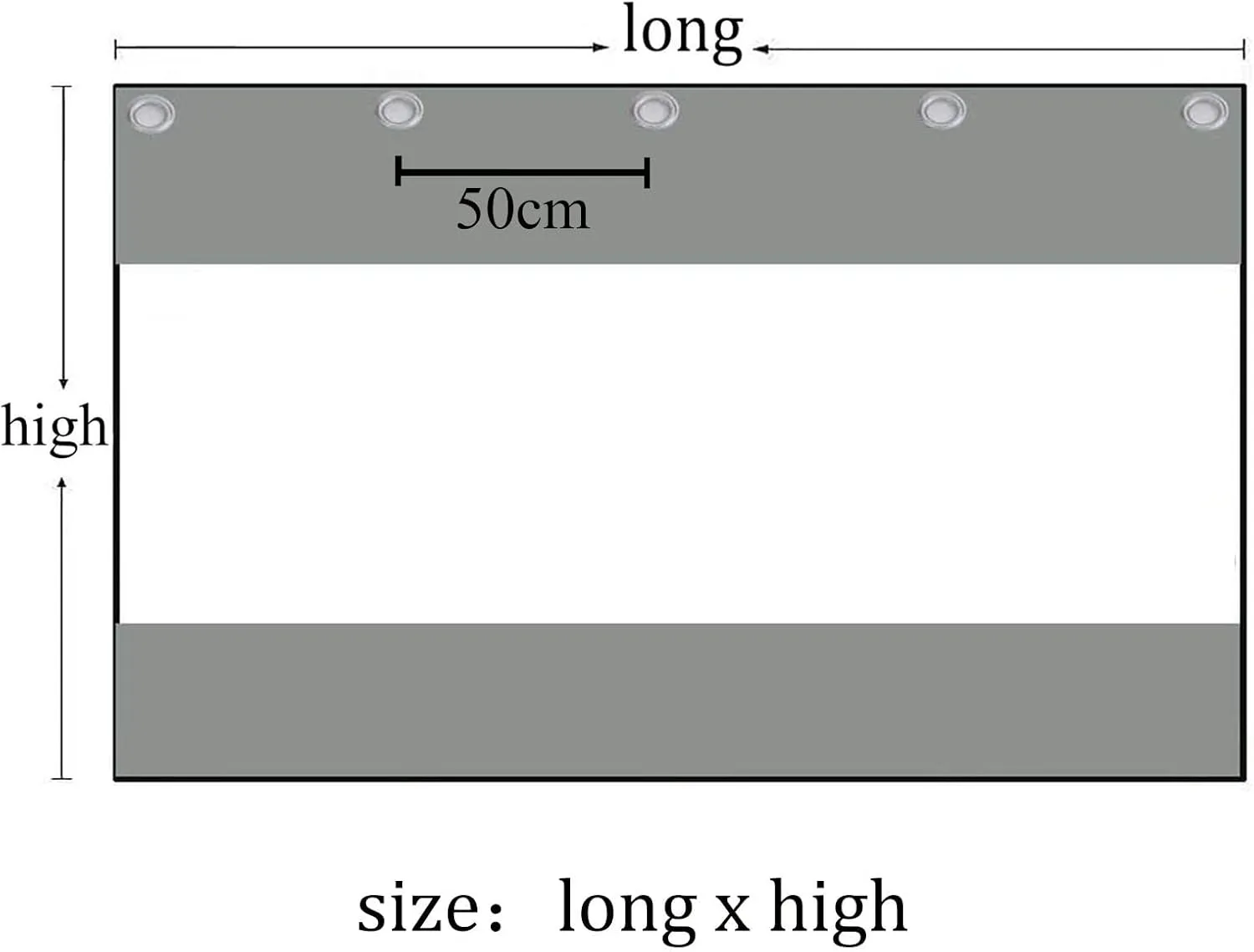 Clear Waterproof Cover Tarp with Grommets, Outdoor Tarpaulin Curtain Dustproof Rainproof Tarpaulin, Plant Rainproof Multi Purpose (Color : Clear, Size : 1x2m)