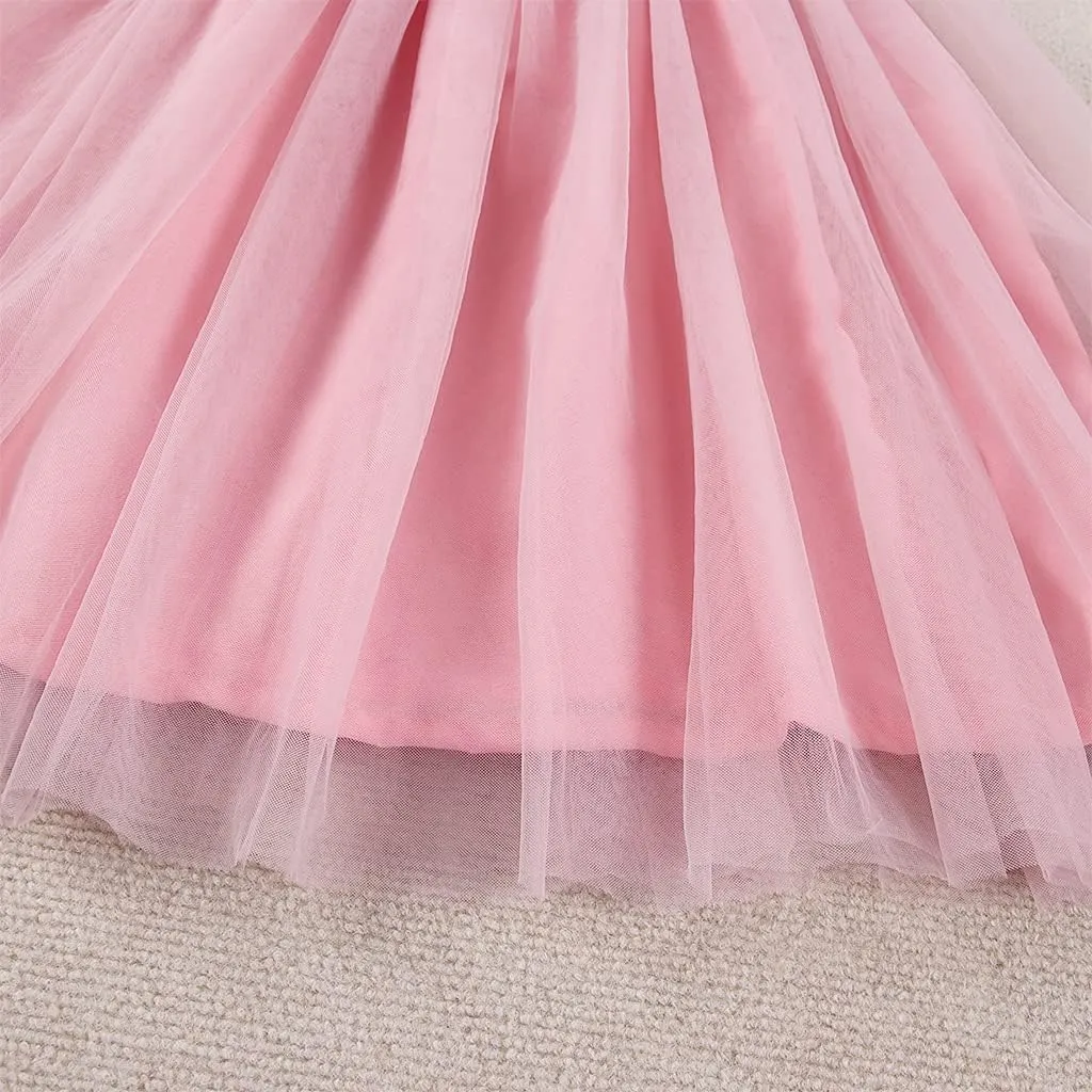 CM C&M WODRO Toddler Baby Girl Halter Tutu Dress Kid Summer Sleeveless Tulle Sundress Playwear Cute Princess Birthday Dress