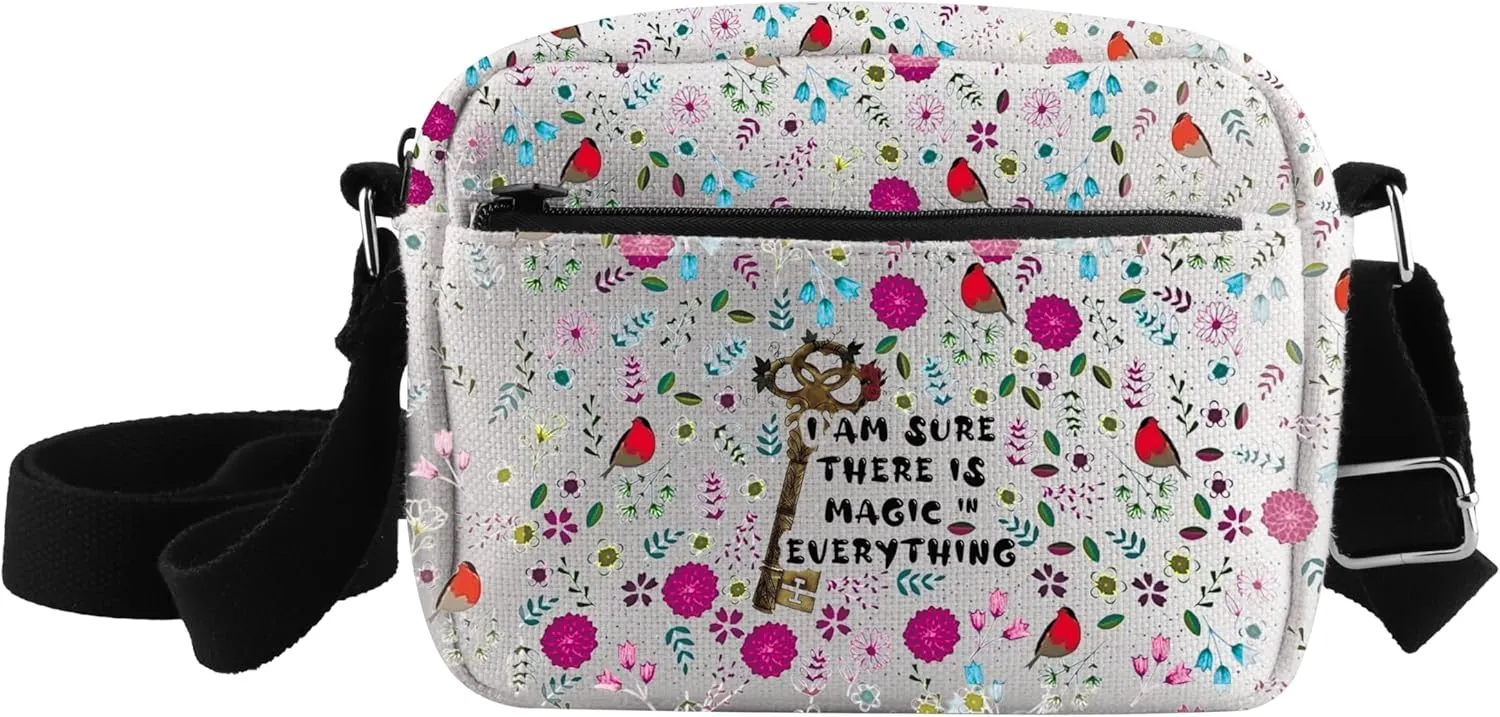 CMNIM S-cret Garden Inspired Gift Book Crossbody Purse I Am Sure There Is Magic In Everything Adjustable Strap Literary Gifts