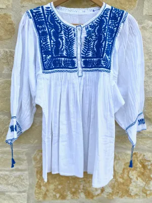 Cobalt Blue Vine Tunic