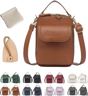 Collaboraten1 Crossbody Leather Bag for Women, RFID Anti-Theft Design, Come with Scratch-Resistant Key Pouch