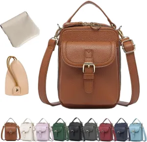Collaboraten1 Crossbody Leather Bag for Women, RFID Anti-Theft Design, Come with Scratch-Resistant Key Pouch