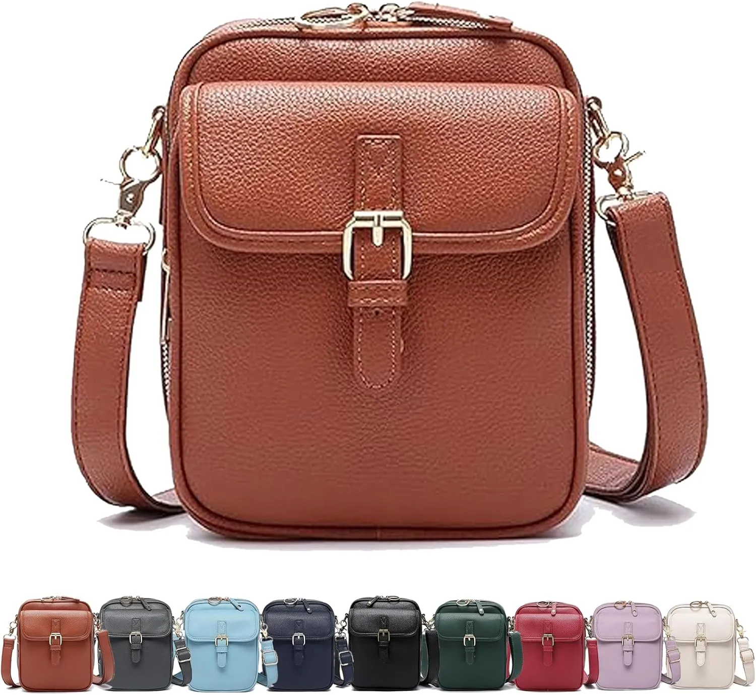 Collaboraten1 Crossbody Leather Bag, UrvashiCrossbody Bag, Vintage Double Layer Large Capacity Mini Cross Body Bags