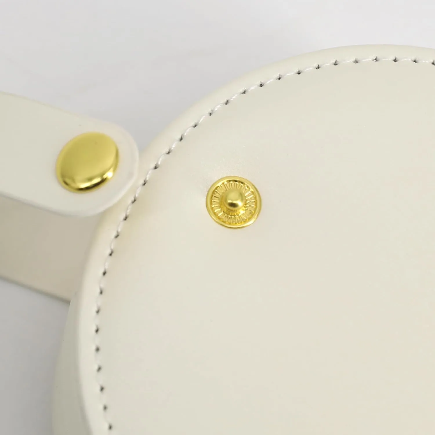 COLLECTIVE HOME - Travel Jewelry Case, Elegant Half-Moon Design with Gold Monogram, Detachable Handle, Personalized Accessory Organizer, Gift for Fashion-Forward Women and Teens (c)