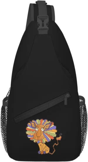 Colorful Cute Lions Crossbody Bags For Women Men Chest Backpack Gym Shoulder Bag Travel Outdoor Sports Casual Crossbody Bags