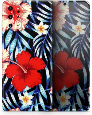 Compatible with Galaxy S23 Ultra - Skin Decal Protective Scratch Resistant Vinyl Wrap - Vivid Tropical Red Floral v1