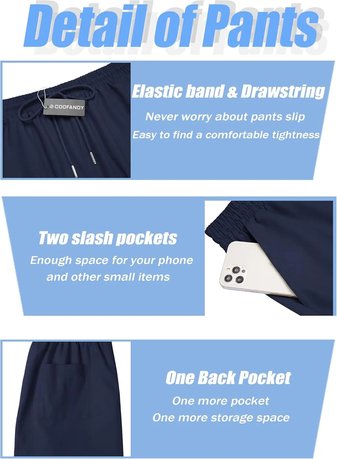 COOFANDY Men's Linen Capri Pants Casual Lightweight 3/4 Baggy Pants Drawstring Elastic Waist Beach Yoga Pants with Pockets