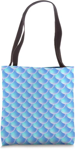 Cool Purple & Teal Mermaid Tail Fish Scale Pattern Tote Bag