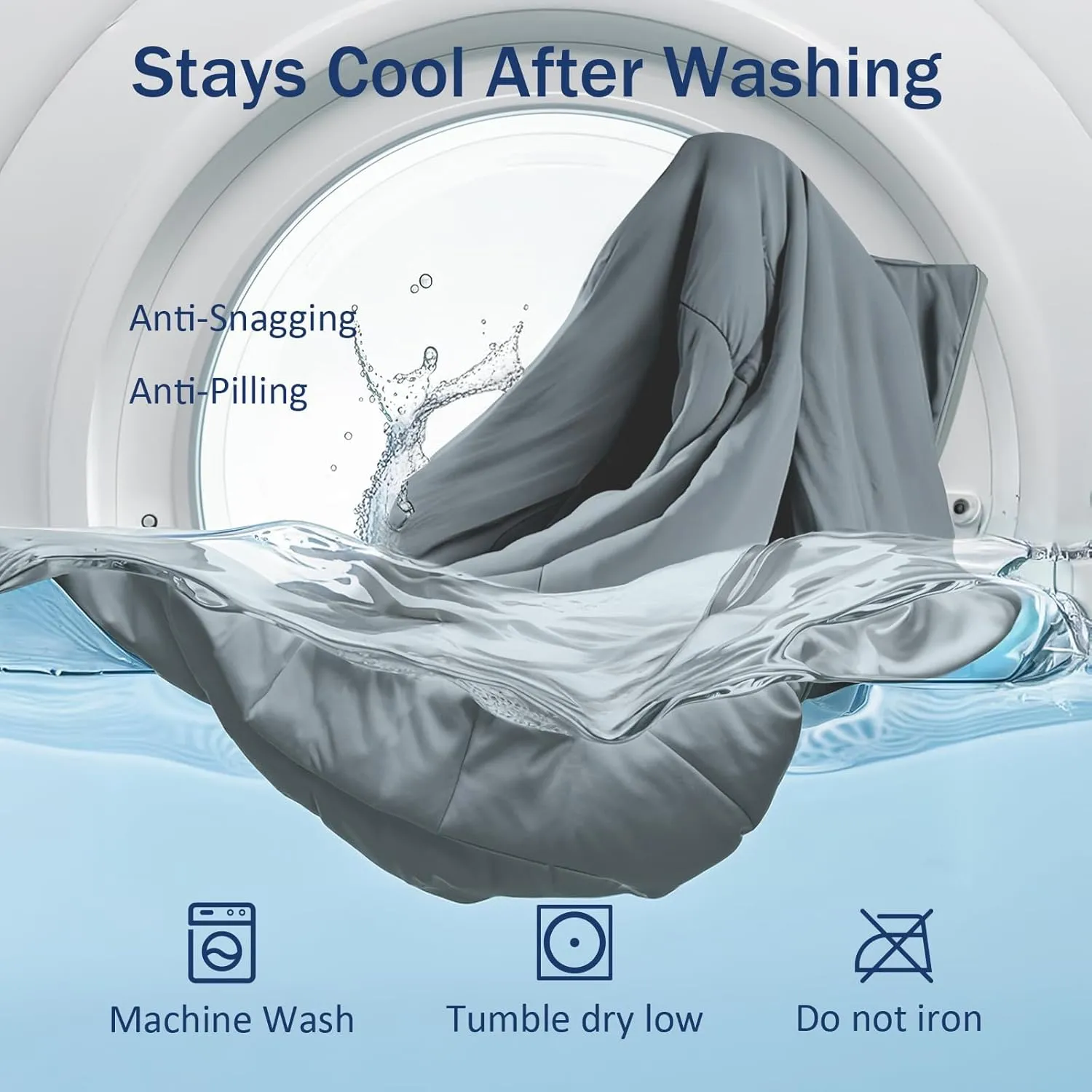 Cooling Blanket Comforter Hot Sleepers-Full/Queen Cooling Duvet Insert, Double-Sided Cold Blanket for Night Sweats, Summer Lightweight Breathable Comforter (90''x90'', Dark Gray)