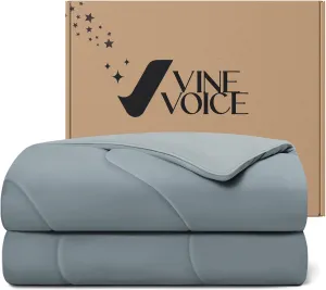 Cooling Blanket Comforter Hot Sleepers-Full/Queen Cooling Duvet Insert, Double-Sided Cold Blanket for Night Sweats, Summer Lightweight Breathable Comforter (90''x90'', Dark Gray)