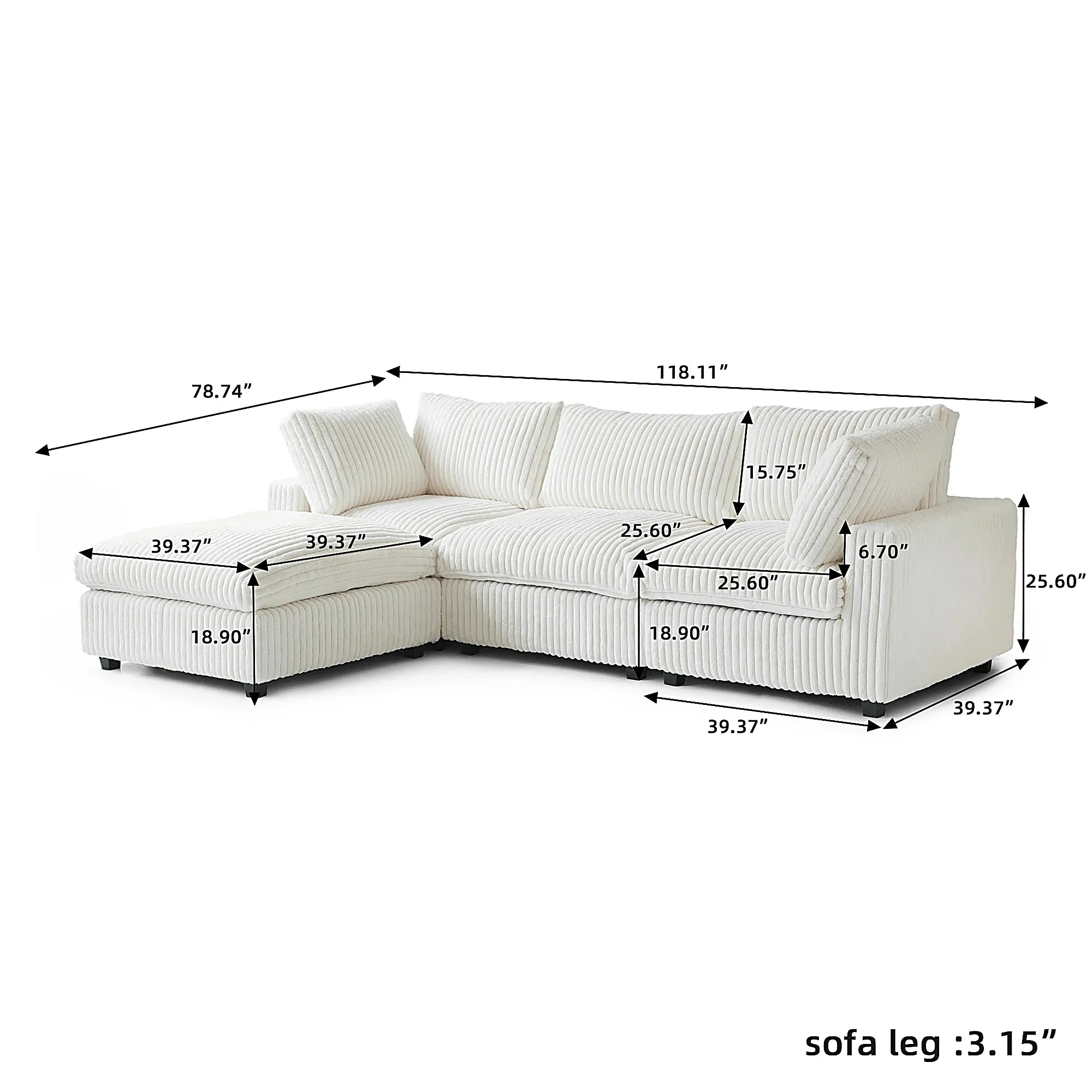 Corduroy Halo Sofa