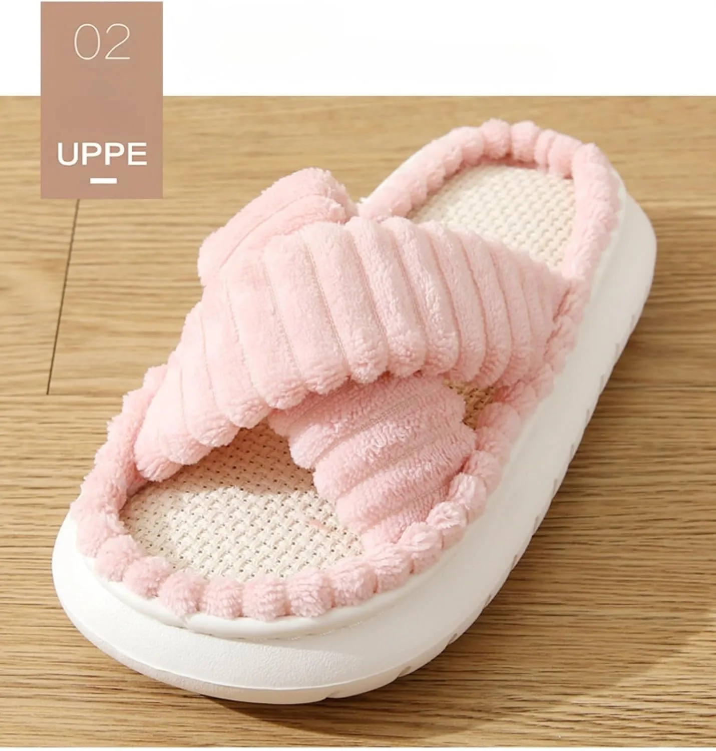 Corduroy Linen Slippers for Men & Women, Home Indoor Household Non-Slip Cotton Linen Slippers