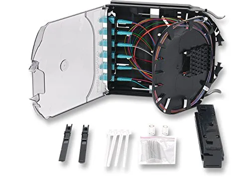 Corning CCH-CS12-E4-P00QE Fiber Optic Splice Cassette, 12 Fiber, LC Duplex Multimode 50um OM4
