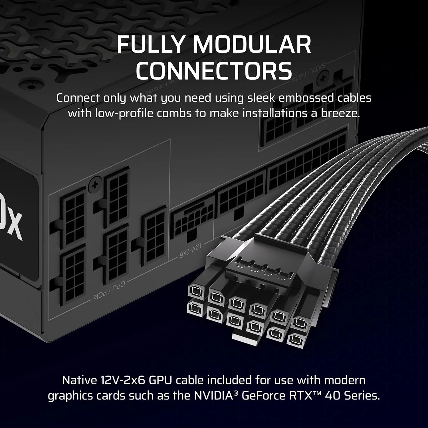 CORSAIR RM850x Fully Modular Low-Noise ATX Power Supply – ATX 3.1 Compliant – PCIe 5.1 Support – Cybenetics Gold Efficiency – Native 12V-2x6 Connector – Black
