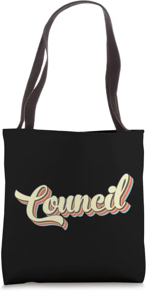 Council TShirt Retro Art Baseball Font Vintage Tote Bag