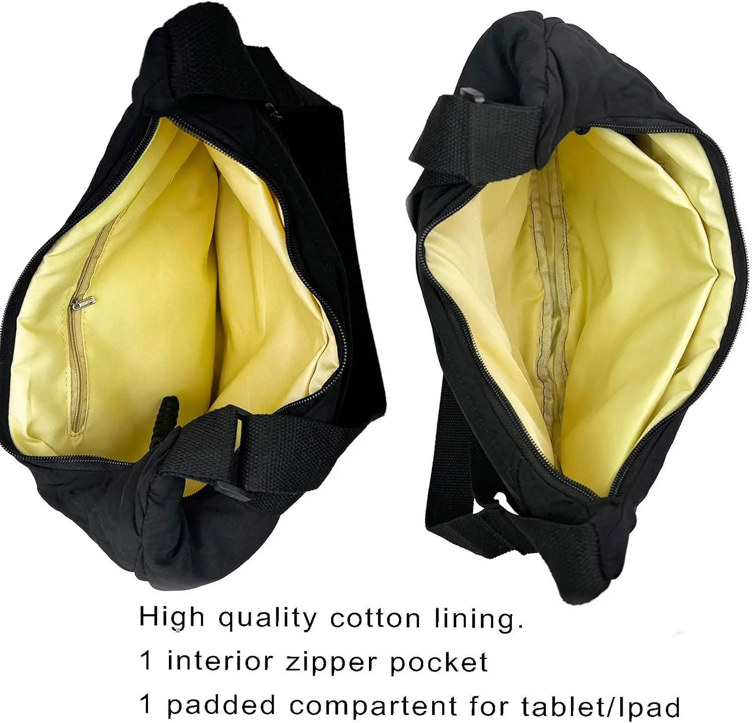 Crescent Crossbody Bags for Women Nylon Slouchy Sling Hobo Bag,Spacious Dumpling Shoulder Handbag Cross Body Purses