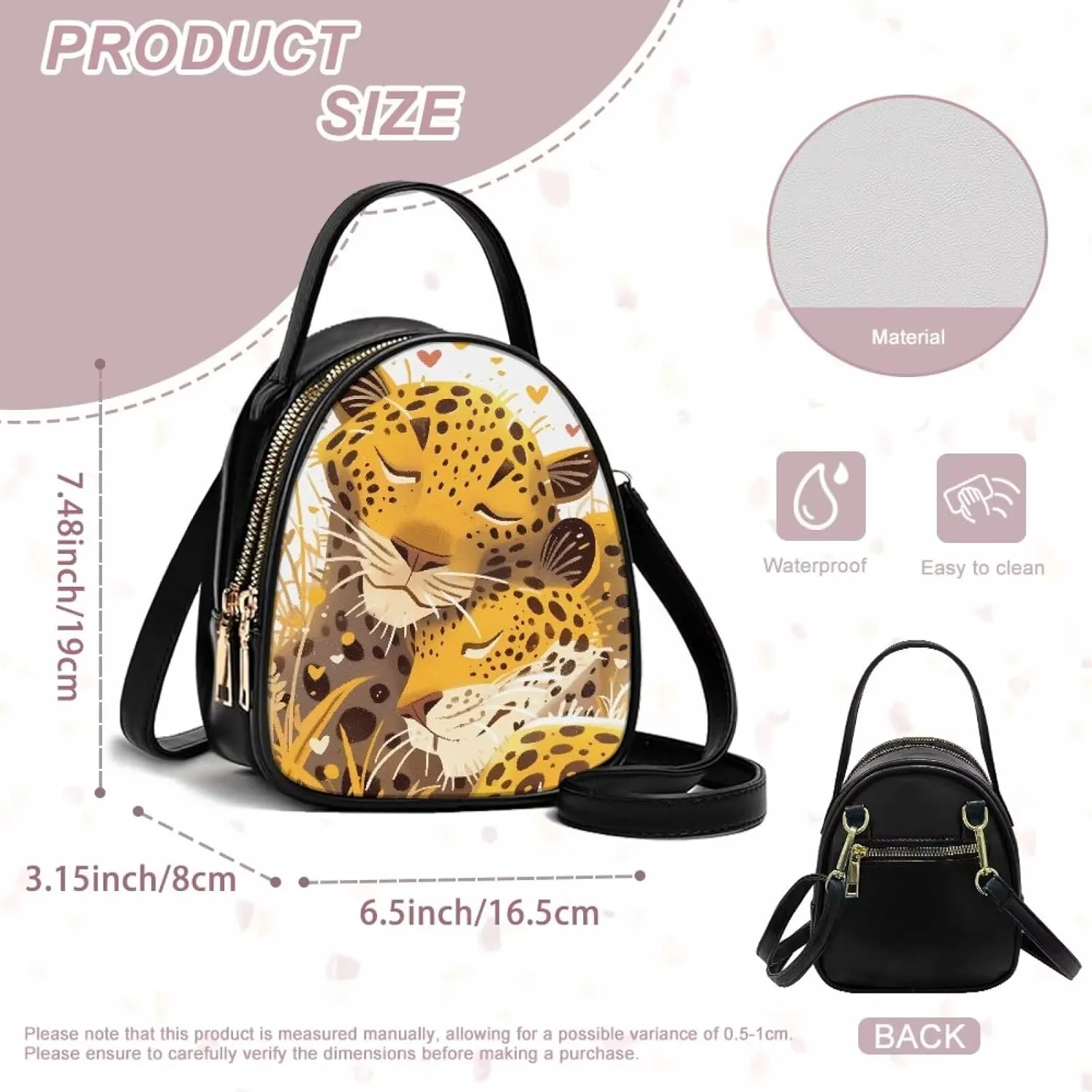 Crossbody Bag Phone Purse Handbag for Women, Dog Couple Print Shoulder Travel Purse, Animals Sling Bag PU Leather