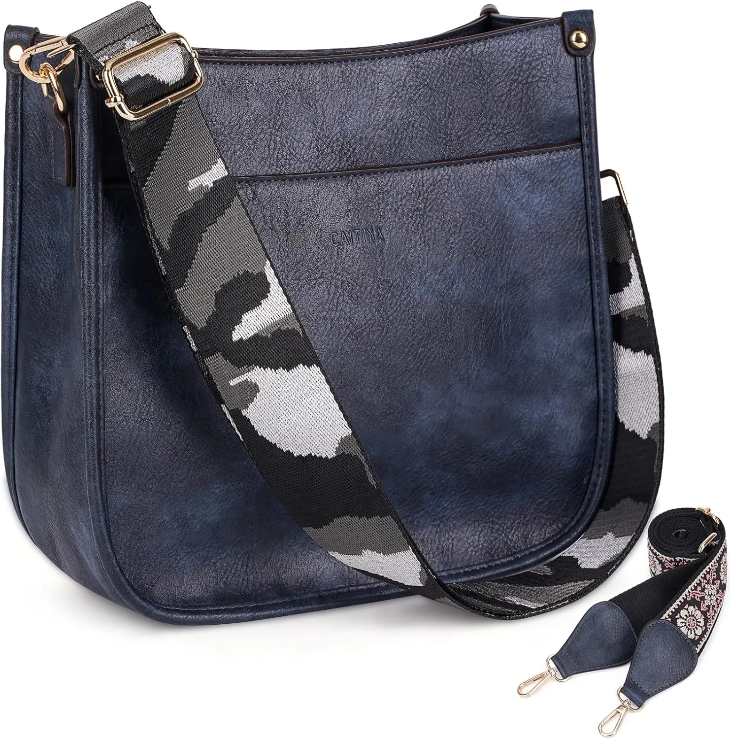 Crossbody Bag Women Vegan Leather Hobo Handbag Trendy Crossbody Shoulder Bag Purses For Women with 2 Adjustable Strap