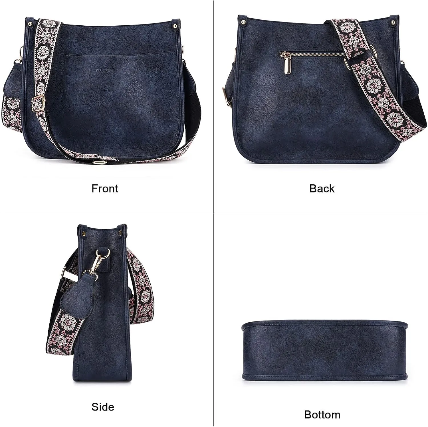 Crossbody Bag Women Vegan Leather Hobo Handbag Trendy Crossbody Shoulder Bag Purses For Women with 2 Adjustable Strap