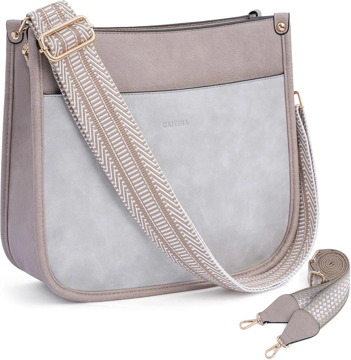 Crossbody Bag Women Vegan Leather Hobo Handbag Trendy Crossbody Shoulder Bag Purses For Women with 2 Adjustable Strap