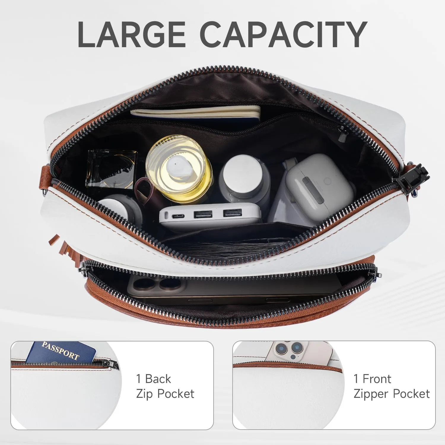Crossbody Bags for Women Lightweight Vegan Leather Crossbody Shoulder Bag Phone Purse with Adjustable Guitar Strap