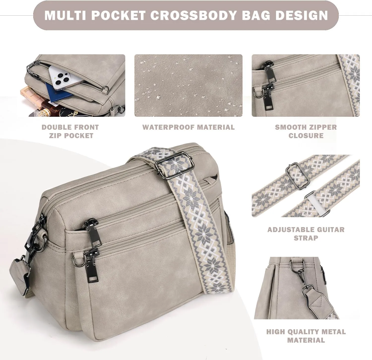 Crossbody Purses for Women Trendy,Vegan Leather Crossbody Bags,Cell Phone Camera Shoulder Handbags with Card Slots