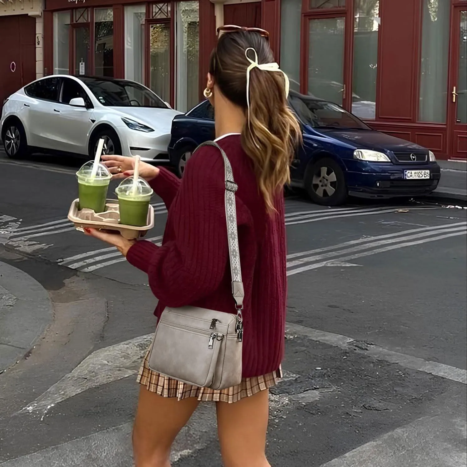 Crossbody Purses for Women Trendy,Vegan Leather Crossbody Bags,Cell Phone Camera Shoulder Handbags with Card Slots