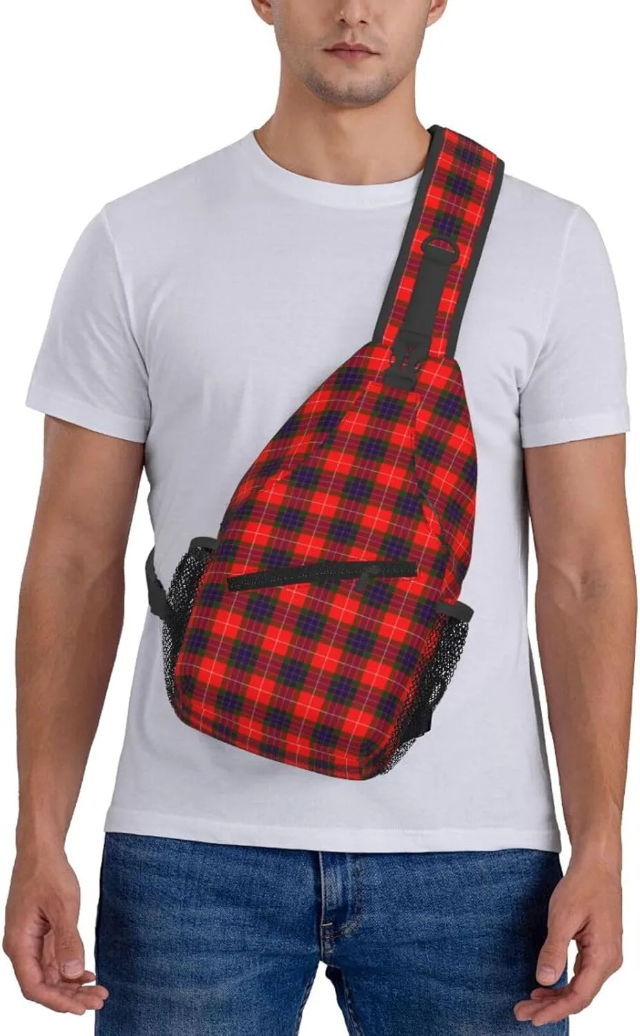 Crossbody Sling Backpack Clan Fraser Modern Tartan Shoulder Chest Bag Daypack for Traveling Sport