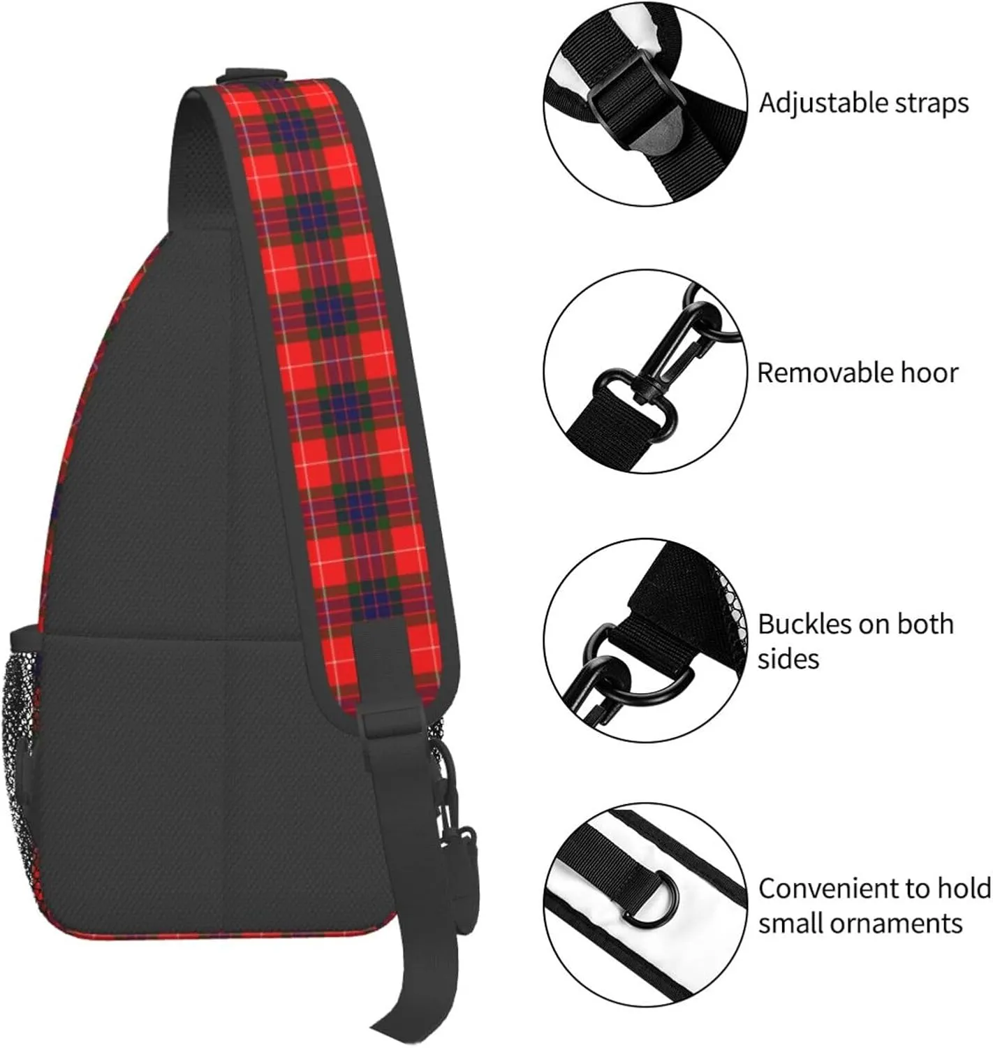 Crossbody Sling Backpack Clan Fraser Modern Tartan Shoulder Chest Bag Daypack for Traveling Sport
