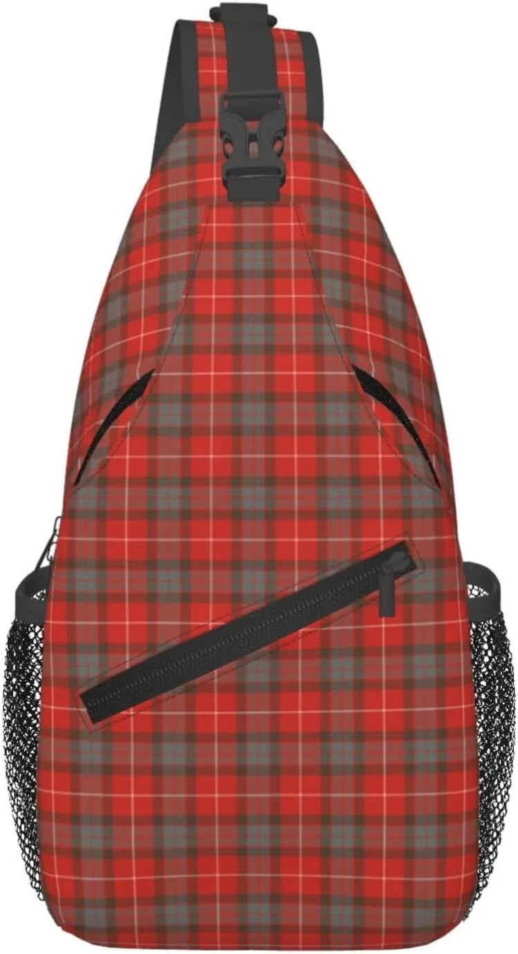 Crossbody Sling Backpack Clan Fraser Weathered Tartan Shoulder Chest Bag Daypack for Traveling Sport