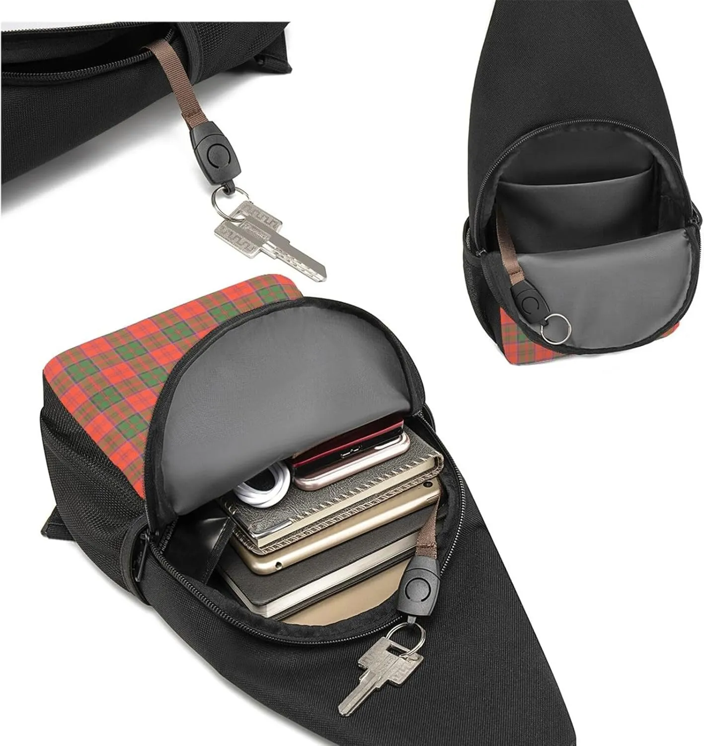 Crossbody Sling Backpack Grant Ancient Tartan Shoulder Chest Bag Daypack for Traveling Sport