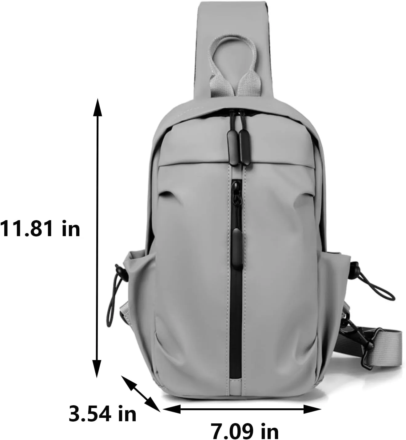Crossbody Sling Bag for Men and Women,Waterproof Chest Bag Traveling Backpack Hiking Daypack Messenger Bag(Gray)
